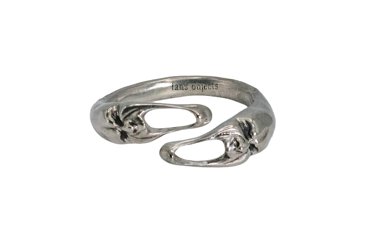 Sterling Silver Bypass Ring – Screaming Faces – Made to Order
